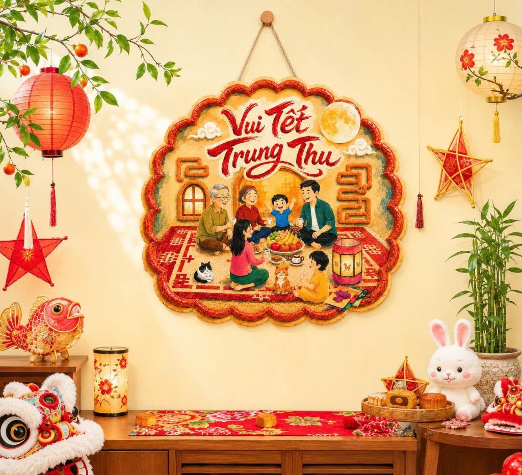 Tranh Gỗ Decor Treo Tường Vui Tết Trung Thu De L'archi